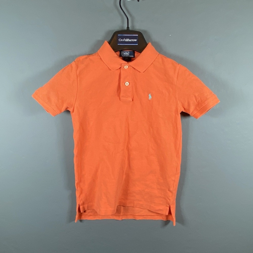 Vintage Polo Ralph Lauren Polo Shirt Short Sleeve Kids Orange Size 7
